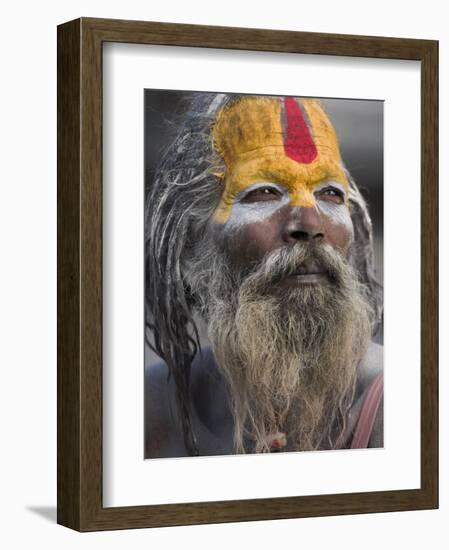 Sadhu, Shivaratri Festival, Pashupatinath Temple, Kathmandu, Nepal-Jane Sweeney-Framed Photographic Print