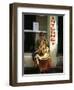 Sadhu Sitting Outside an Internet Cafe, Varanasi, Uttar Pradesh State, India-James Gritz-Framed Photographic Print