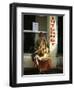 Sadhu Sitting Outside an Internet Cafe, Varanasi, Uttar Pradesh State, India-James Gritz-Framed Photographic Print