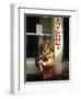 Sadhu Sitting Outside an Internet Cafe, Varanasi, Uttar Pradesh State, India-James Gritz-Framed Photographic Print