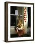 Sadhu Sitting Outside an Internet Cafe, Varanasi, Uttar Pradesh State, India-James Gritz-Framed Photographic Print