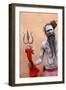 Sadhu with Shiva trident attending Haridwar Kumbh Mela, Haridwar, Uttarakhand, India-Godong-Framed Photographic Print