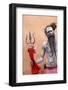 Sadhu with Shiva trident attending Haridwar Kumbh Mela, Haridwar, Uttarakhand, India-Godong-Framed Photographic Print