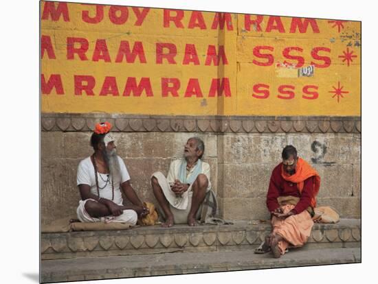 Sadhus, Ghats, Varanasi, Uttar Pradesh, India, Asia-Wendy Connett-Mounted Photographic Print