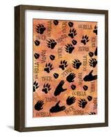 Safari Adventure Animal Footprints-Bee Sturgis-Framed Art Print