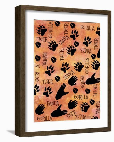 Safari Adventure Animal Footprints-Bee Sturgis-Framed Art Print