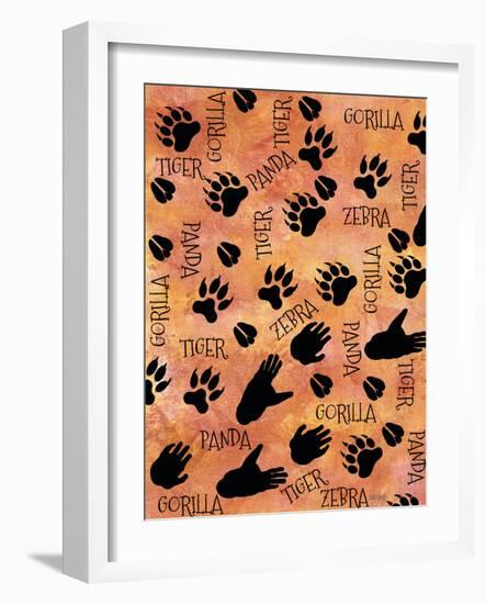 Safari Adventure Animal Footprints-Bee Sturgis-Framed Art Print