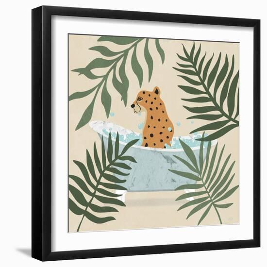 Safari Cheetah Bath-Natalie Carpentieri-Framed Art Print