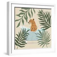 Safari Cheetah Bath-Natalie Carpentieri-Framed Art Print