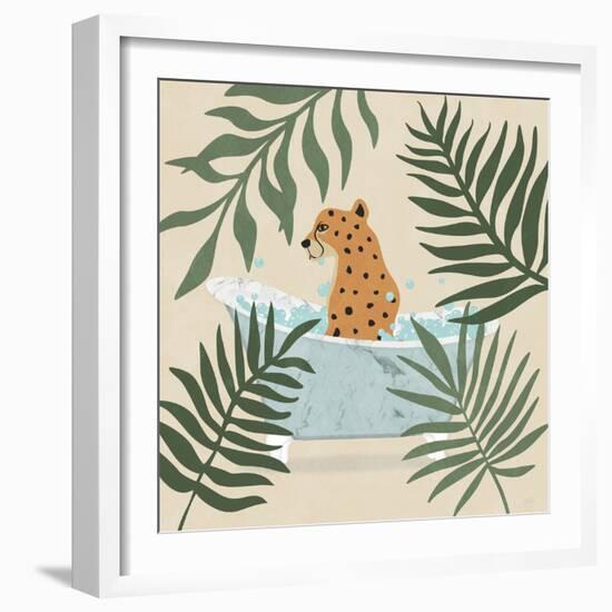 Safari Cheetah Bath-Natalie Carpentieri-Framed Art Print