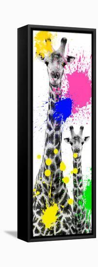 Safari Colors Pop Collection - Giraffes III-Philippe Hugonnard-Framed Stretched Canvas