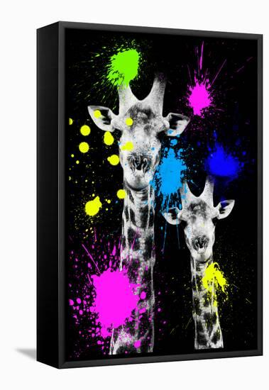 Safari Colors Pop Collection - Giraffes Portrait IV-Philippe Hugonnard-Framed Stretched Canvas