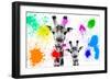 Safari Colors Pop Collection - Giraffes Portrait-Philippe Hugonnard-Framed Premium Giclee Print