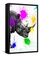 Safari Colors Pop Collection - Rhino Portrait IV-Philippe Hugonnard-Framed Stretched Canvas