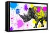 Safari Colors Pop Collection - Rhino-Philippe Hugonnard-Framed Stretched Canvas