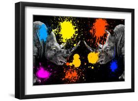 Safari Colors Pop Collection - Rhinos Face to Face III-Philippe Hugonnard-Framed Giclee Print