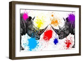 Safari Colors Pop Collection - Rhinos Face to Face III-Philippe Hugonnard-Framed Giclee Print