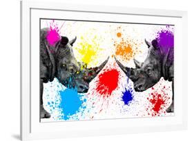 Safari Colors Pop Collection - Rhinos Face to Face III-Philippe Hugonnard-Framed Giclee Print