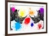 Safari Colors Pop Collection - Rhinos Face to Face III-Philippe Hugonnard-Framed Giclee Print