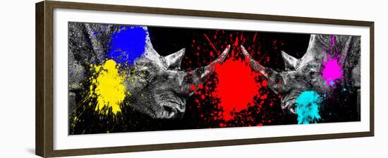 Safari Colors Pop Collection - Rhinos Face to Face-Philippe Hugonnard-Framed Giclee Print