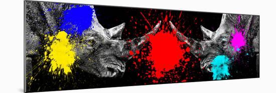 Safari Colors Pop Collection - Rhinos Face to Face-Philippe Hugonnard-Mounted Giclee Print