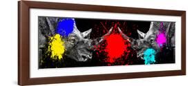 Safari Colors Pop Collection - Rhinos Face to Face-Philippe Hugonnard-Framed Giclee Print