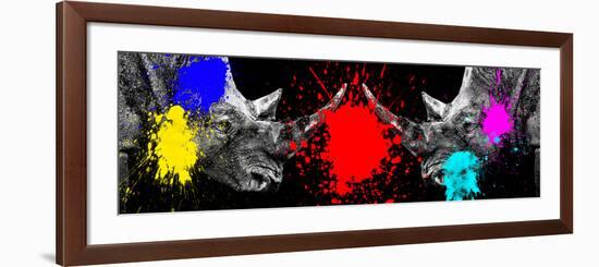 Safari Colors Pop Collection - Rhinos Face to Face-Philippe Hugonnard-Framed Giclee Print
