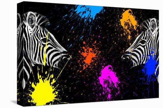 Safari Colors Pop Collection - Zebras Face to Face II-Philippe Hugonnard-Stretched Canvas