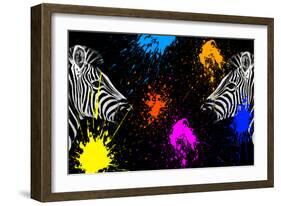 Safari Colors Pop Collection - Zebras Face to Face II-Philippe Hugonnard-Framed Giclee Print