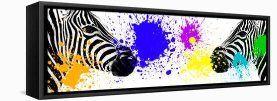 Safari Colors Pop Collection - Zebras Face to Face III-Philippe Hugonnard-Framed Stretched Canvas