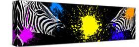 Safari Colors Pop Collection - Zebras Face to Face-Philippe Hugonnard-Stretched Canvas