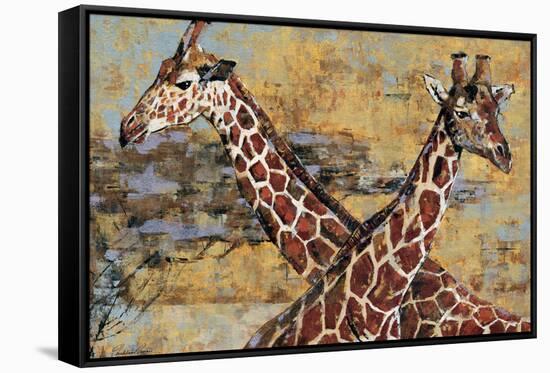 Safari Giraffes-Madelaine Morris-Framed Stretched Canvas