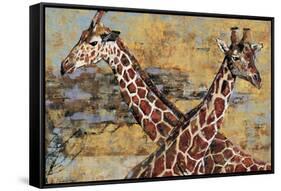 Safari Giraffes-Madelaine Morris-Framed Stretched Canvas
