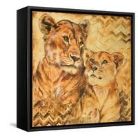 Safari Mother and Son II-Patricia Pinto-Framed Stretched Canvas