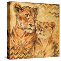 Safari Mother and Son II-Patricia Pinto-Stretched Canvas