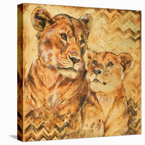 Safari Mother and Son II-Patricia Pinto-Stretched Canvas