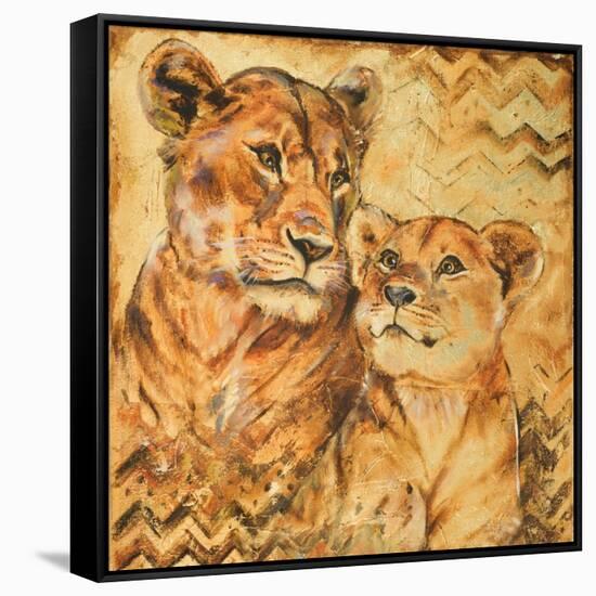 Safari Mother and Son II-Patricia Pinto-Framed Stretched Canvas