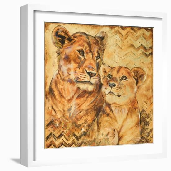 Safari Mother and Son II-Patricia Pinto-Framed Art Print