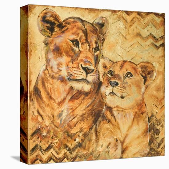 Safari Mother and Son II-Patricia Pinto-Stretched Canvas
