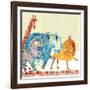 Safari Parade-Robbin Rawlings-Framed Art Print