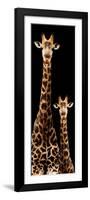 Safari Profile Collection - Giraffe and Baby Black Edition III-Philippe Hugonnard-Framed Photographic Print