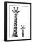 Safari Profile Collection - Giraffe and Baby White Edition II-Philippe Hugonnard-Framed Photographic Print