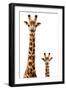 Safari Profile Collection - Giraffe and Baby White Edition-Philippe Hugonnard-Framed Photographic Print