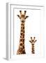 Safari Profile Collection - Giraffe and Baby White Edition-Philippe Hugonnard-Framed Photographic Print