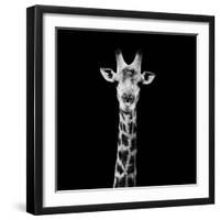 Safari Profile Collection - Giraffe Portrait Black Edition II-Philippe Hugonnard-Framed Photographic Print