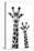 Safari Profile Collection - Portrait of Giraffe and Baby White Edition IV-Philippe Hugonnard-Stretched Canvas