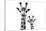 Safari Profile Collection - Portrait of Giraffe and Baby White Edition VI-Philippe Hugonnard-Stretched Canvas