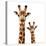 Safari Profile Collection - Portrait of Giraffe and Baby White Edition-Philippe Hugonnard-Stretched Canvas