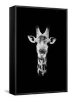 Safari Profile Collection - Portrait of Giraffe Black Edition II-Philippe Hugonnard-Framed Stretched Canvas