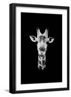 Safari Profile Collection - Portrait of Giraffe Black Edition II-Philippe Hugonnard-Framed Premium Photographic Print